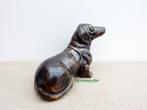 147* Bronzen dikke teckel (Boven €75 geen verzendkosten), Ophalen of Verzenden, Nieuw, Overige materialen, Dierenbeeld