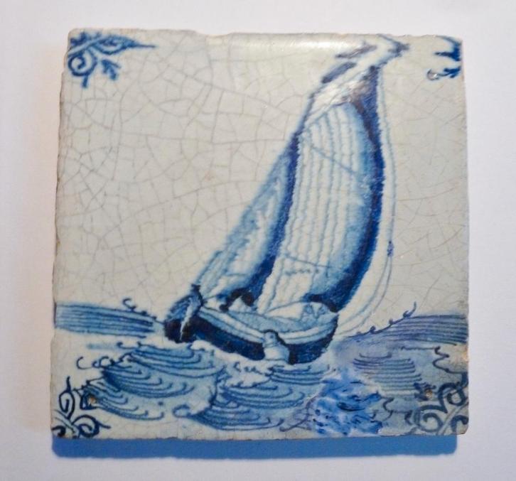 Zeer mooie 17e eeuwse HARLINGER SCHEEPSTEGEL; zeldzaam!, Antiek en Kunst, Antiek | Wandborden en Tegels, Ophalen of Verzenden