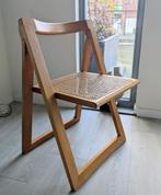 Vintage retro webbing klapstoel Trieste van Aldo Jacober, Huis en Inrichting, Stoelen, Ophalen, Riet of Rotan, Bruin, Zo goed als nieuw