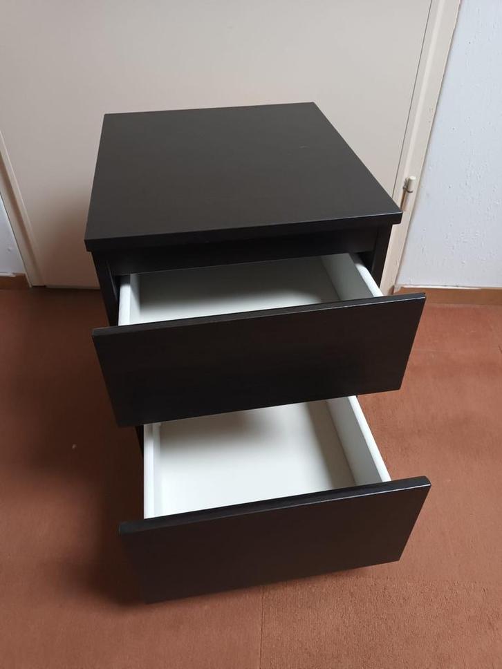 2 IKEA Kullen nachtkastjes - Zwartbruin, Huis en Inrichting, Slaapkamer | Nachtkastjes, Gebruikt, Minder dan 55 cm, Minder dan 45 cm
