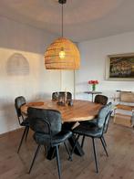 Mango houten ronde tafel 150x76cm, Ophalen, Zo goed als nieuw, Rond, 100 tot 150 cm