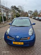 Nissan micra 1.4 Benzine 2004 189049km, 4 cilinders, Blauw, Leder en Stof, Grijs