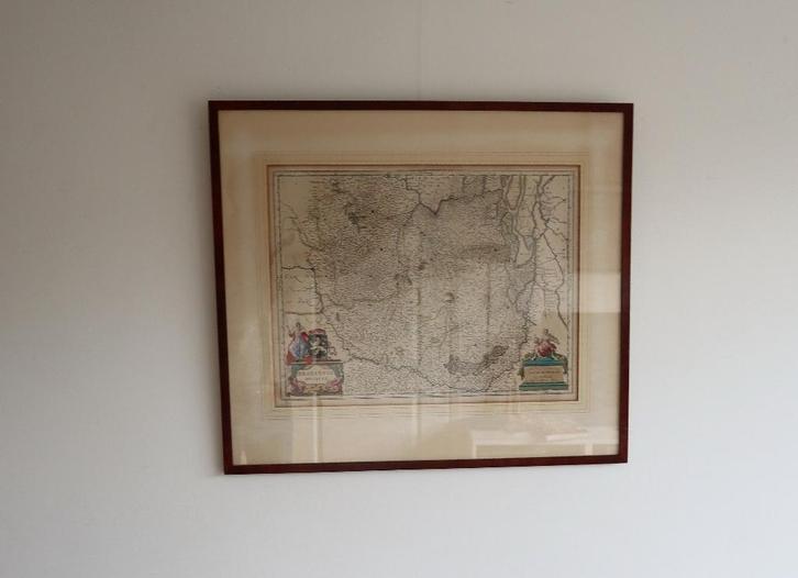 Antieke kaart Brabant 1645, Willem Blaeu, Boeken, Atlassen en Landkaarten, Gelezen, Landkaart, Nederland, Voor 1800, Ophalen of Verzenden