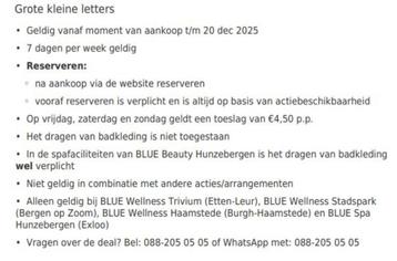 Social deal Blue wellness sauna dag met behandeling naar keu beschikbaar voor biedingen