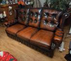 chesterfield bank en stoel gebruikt, Ophalen, Zo goed als nieuw, 75 tot 100 cm