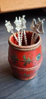 Vintage Hindelopen theelepelvaasje verzilverde theelepeltjes, Antiek en Kunst, Ophalen of Verzenden