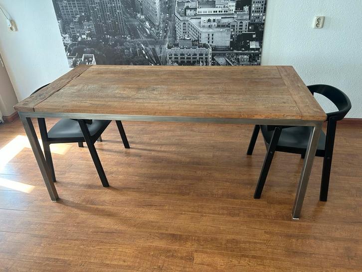 Eettafel met 2 stoelen, Huis en Inrichting, Tafels | Eettafels, Gebruikt, 100 tot 150 cm, 150 tot 200 cm, Vier personen, Rechthoekig