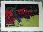 Lithografie 1981 landbouwvoertuigen, Antiek en Kunst, Verzenden