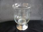 Glazen vaas met zilver kleur voet, Overige kleuren, Ophalen of Verzenden, Minder dan 50 cm, Glas
