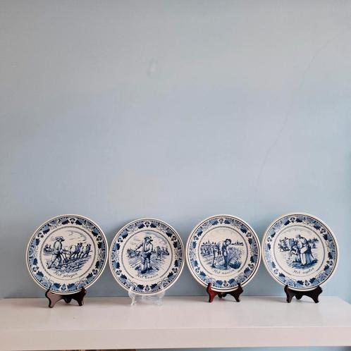 Royal Goedewaagen 'Blue Delft', serie van 4 wandborden, Antiek en Kunst, Antiek | Wandborden en Tegels, Ophalen of Verzenden