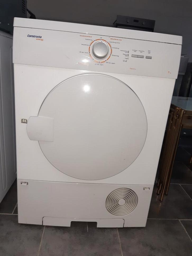 Constructa condensdroger(7kg), Witgoed en Apparatuur, Wasdrogers, Gebruikt, Condens, Voorlader, 6 tot 8 kg, 85 tot 90 cm, Anti-kreukfase