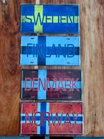 Zweden finland denmark norway borden metaal, Ophalen of Verzenden, Reclamebord