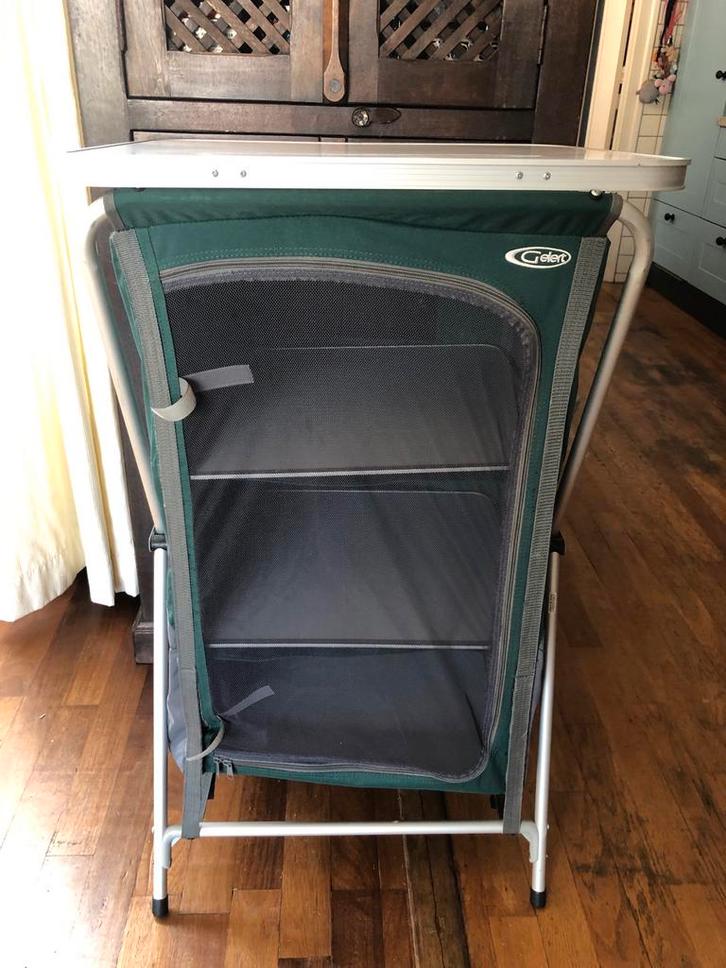 Gelert Compact Camping Vouwkast - 4 Schappen, Caravans en Kamperen, Kampeermeubelen, Zo goed als nieuw, Campingkast, Ophalen
