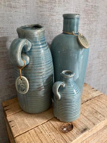 NIEUW- Mooie set van 3 vazen H&S Collection keramiek beschikbaar voor biedingen