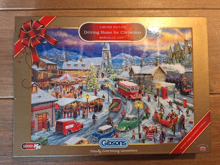 Gibson Driving Home for Christmas Limited Edition Puzzel, Hobby en Vrije tijd, Denksport en Puzzels, Zo goed als nieuw, Legpuzzel