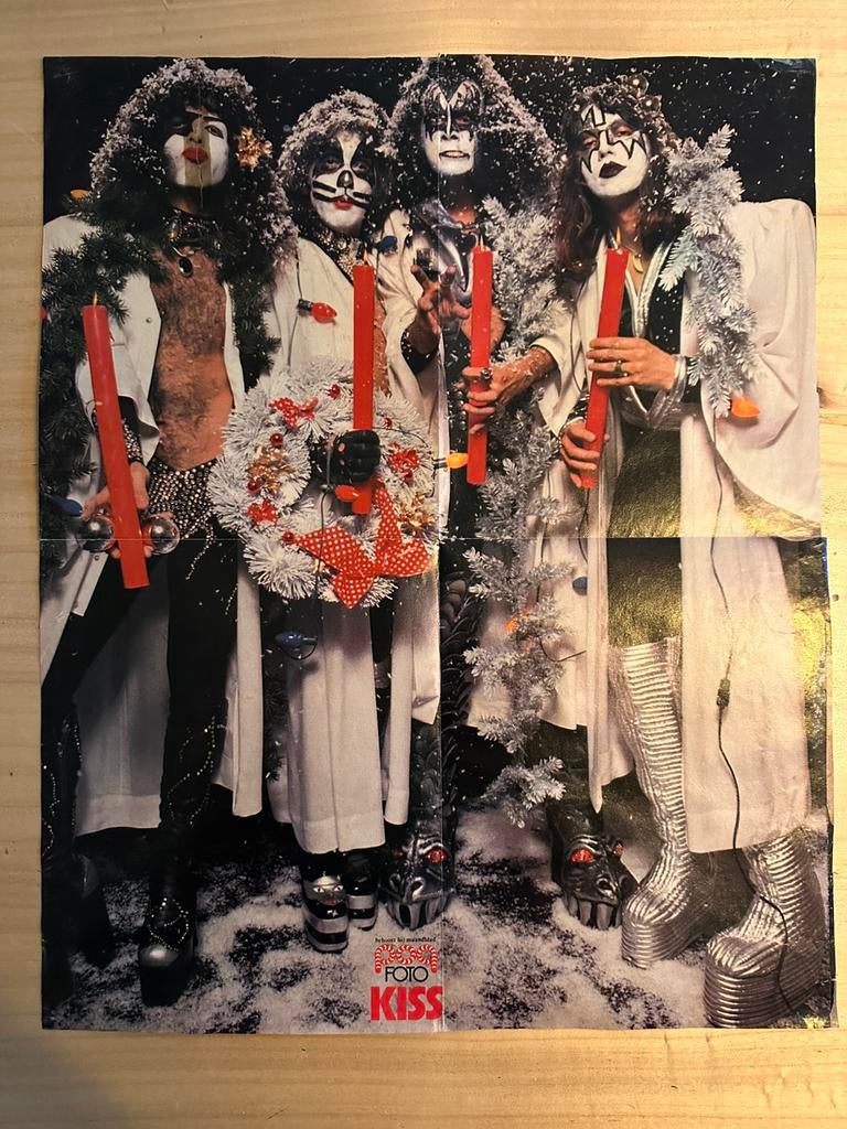 Kizz/Kiss vintage Popfoto Xmas Special RARE, Ophalen of Verzenden, Gebruikt, Poster, Artwork of Schilderij