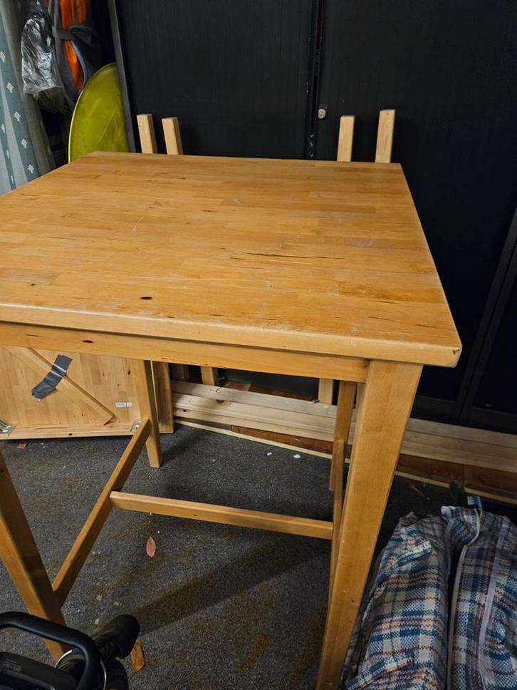 Ikea Houten Hangtafel, Huis en Inrichting, Tafels | Eettafels, Gebruikt, 50 tot 100 cm, 50 tot 100 cm, tot twee personen, Vierkant