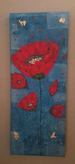Klaprozen met goud snippers, Antiek en Kunst, Kunst | Schilderijen | Abstract, Ophalen