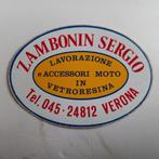 oude sticker.  SERGIO ZAMBONIN. MOTOR ACCESSOIRES verona., Ophalen of Verzenden, Zo goed als nieuw, Overige typen