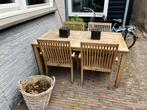 4 persoons houten tuinset, Tuin en Terras, Tuinstoelen, Ophalen, Zo goed als nieuw, Hout
