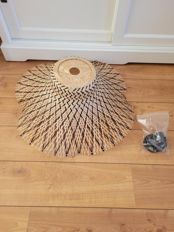 Good&Mojo Ibiza hanglamp bamboe/zwart Ø65cm, Huis en Inrichting, Lampen | Hanglampen, Nieuw, 75 cm of meer, Hout, Metaal, Ophalen