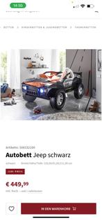 Grote JEEP autobed kinderbed eenpersoons bed, Lattenbodem, Zo goed als nieuw, 85 tot 100 cm, Ophalen