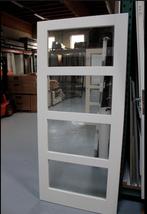 Moderne witte binnendeur stomp en opdek met glas, Doe-het-zelf en Verbouw, Deuren en Horren, Niet ingevuld, 80 tot 100 cm, Binnendeur