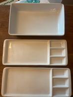 🍣 2x Sushi/Tapas Borden Wit Aardewerk porselein. Z.g.a.n., Schaal, Ophalen of Verzenden, Zo goed als nieuw, Rechthoekig