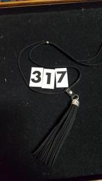 [317] ketting zwart stof zilver, Ophalen of Verzenden, 'T Olde Gre-j, Info@toldegrej.nl, Endepoelstraat 20f Didam