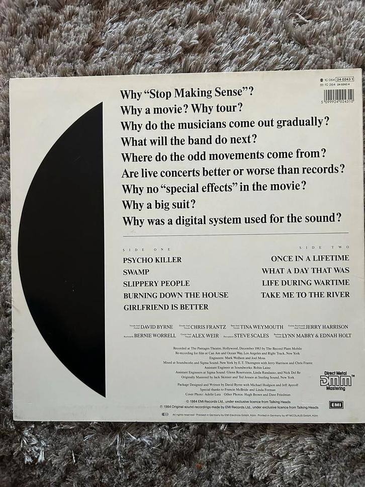 Talking Heads - Stop Making Sense LP, Cd's en Dvd's, Vinyl | Pop, Gebruikt, 1980 tot 2000, 12 inch, Ophalen of Verzenden