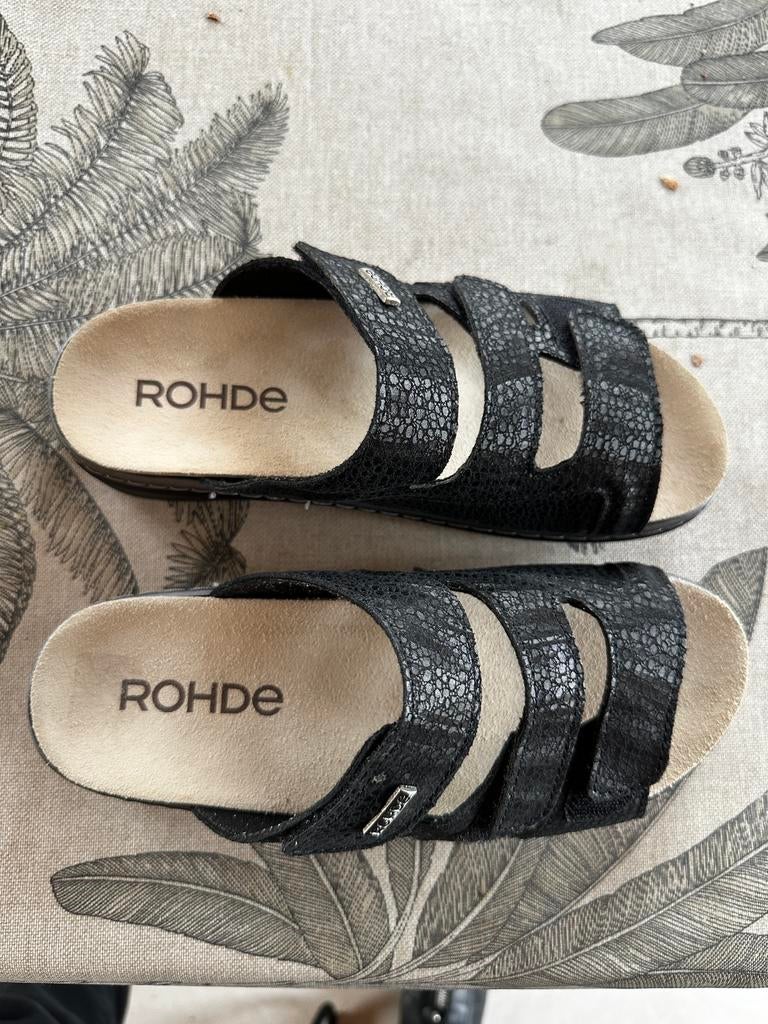 Rohde sandalen maat 38, Zwart, Zo goed als nieuw, Sandalen of Muiltjes, Ophalen of Verzenden