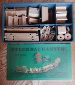 Oud bouwspeelgoed houten trein, Antiek en Kunst, Ophalen of Verzenden