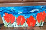 Bloem schilderij op doek, Antiek en Kunst, Kunst | Schilderijen | Abstract, Ophalen