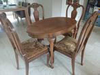 brocante eetkamerset, Huis en Inrichting, Complete eetkamers, Ophalen, Zo goed als nieuw, Brocante, 4 tot 6 stoelen
