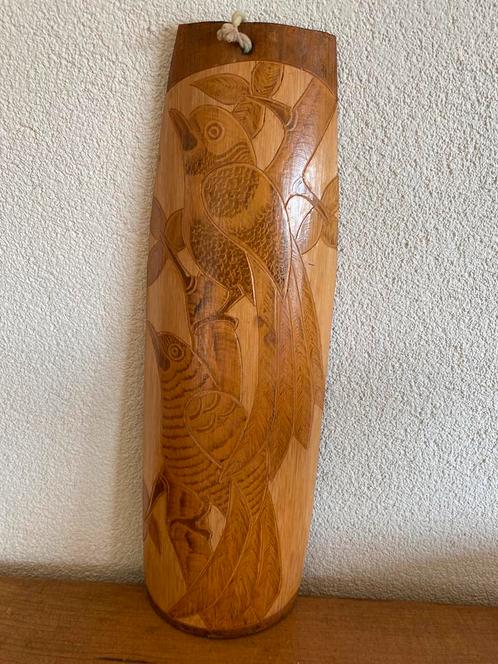Bamboe snijwerk met vogels, Antiek en Kunst, Kunst | Beelden en Houtsnijwerken, Ophalen of Verzenden