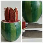 Fruitmes 6 stuks in Watermeloen houder, Ophalen, Rvs of Chroom