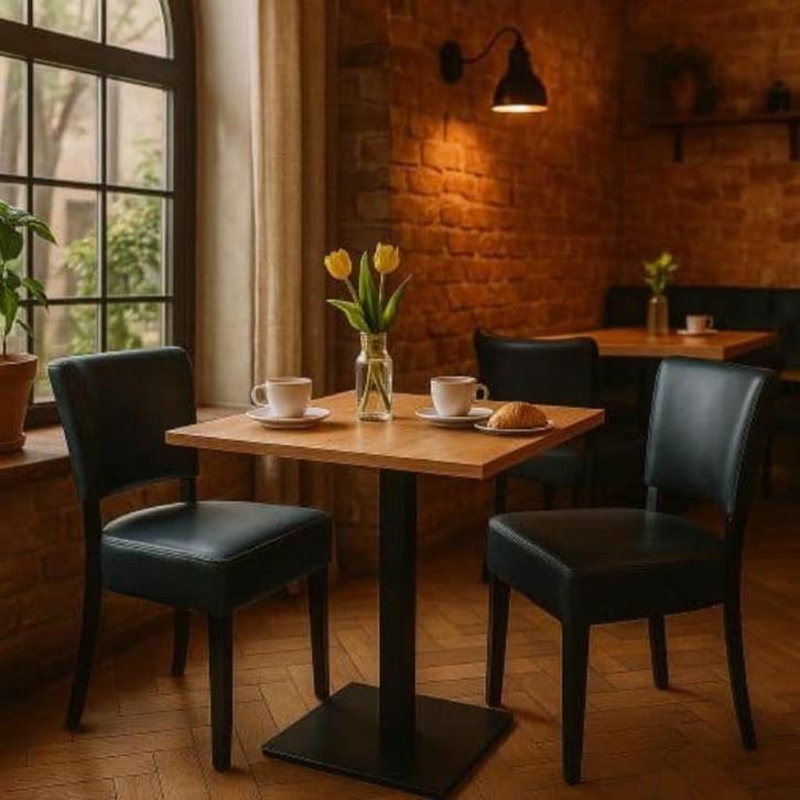 Retro leren horeca stoelen, eetkamerstoelen, barkukken  754, Huis en Inrichting, Stoelen, Gebruikt, Vijf, Zes of meer stoelen