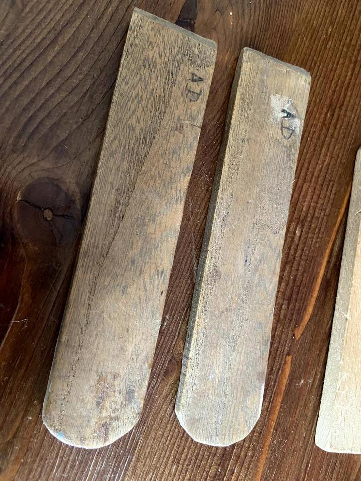 Vintage zelfgemaakte houten kleppers "klepperen" instrument, Antiek en Kunst, Curiosa en Brocante, Ophalen of Verzenden