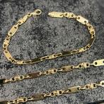 14k gouden set ketting met armband massief kingsley, Ophalen of Verzenden, Zo goed als nieuw, Goud