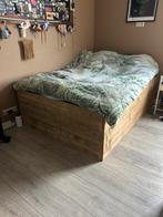 Steiger houten bed 2 persoonsbed- 140 x 200 cm met latten, Ophalen, Zo goed als nieuw, Tweepersoons