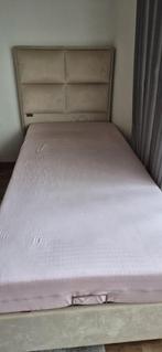 2× Beige eenpersoons Boxspring, Opbergboxspring, 90 cm, Eenpersoons, Beige