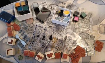 Stempelset: Hout, Clearstamps & Inkt beschikbaar voor biedingen