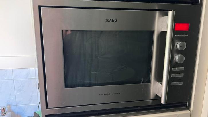 AEG inbouw combi-magnetron, Witgoed en Apparatuur, Magnetrons, Gebruikt, Inbouw, Combimagnetron, Grill, Draaiplateau, Ophalen