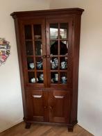 Eikenhouten hoekkast, handgemaakt en massief, Gebruikt, Eikenhout, 150 tot 200 cm, 50 tot 100 cm