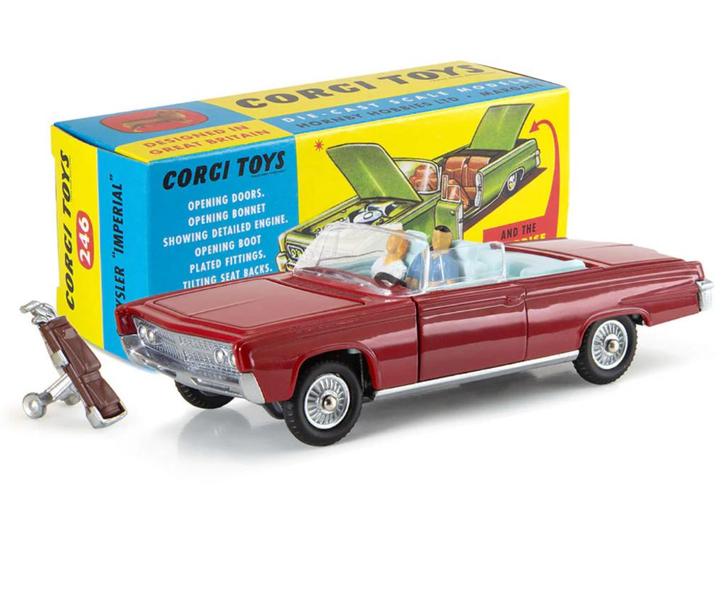 Chrysler Imperial met golfkar schaal 1/ 52 CORGI NEW ref 246, Hobby en Vrije tijd, Modelauto's | 1:43, Nieuw, Auto, Corgi, Verzenden