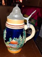 Vintage Bierpul met Tinnen Deksel, Antiek en Kunst, Antiek | Keramiek en Aardewerk, Ophalen of Verzenden