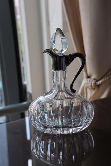 Vintage likeur kristallen karafje zilver neck beschikbaar voor biedingen