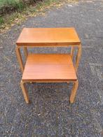 set vintage 2 bijzettafels tafel ontworpen door Alvar Aalto, 45 tot 60 cm, Minder dan 55 cm, Rond, Ophalen of Verzenden