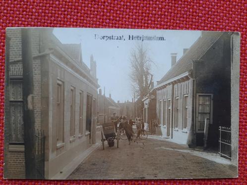 originele fotokaart Heerjansdam Dorpstraat Hondenkar, 1920?, Verzamelen, Ansichtkaarten | Nederland, Ongelopen, Zuid-Holland, Voor 1920