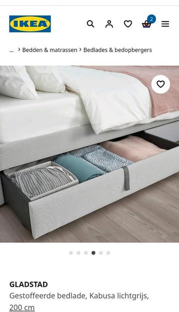 Ikea bedlades grijs